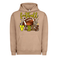 Pigment Burro Football vibes yellow and black team color Urban Hoodie - HowdyJamesFarm