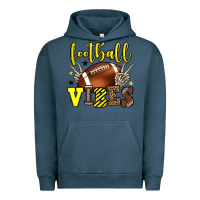 Pigment Midnight Navy Football vibes yellow and black team color Urban Hoodie - HowdyJamesFarm