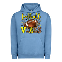 Pigment Pebble Blue Football vibes yellow and black team color Urban Hoodie - HowdyJamesFarm