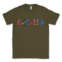Army Green america 4th of july Classic Tee - Artiststas
