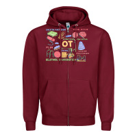Burgundy biliteral coordintiom Zipper Hoodie - MaliasSmallBusiness