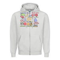 Dove Grey biliteral coordintiom Zipper Hoodie - MaliasSmallBusiness