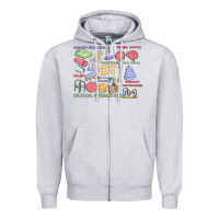 Heather Grey biliteral coordintiom Zipper Hoodie - MaliasSmallBusiness