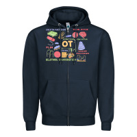Navy biliteral coordintiom Zipper Hoodie - MaliasSmallBusiness