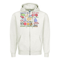 Oatmeal Heather biliteral coordintiom Zipper Hoodie - MaliasSmallBusiness