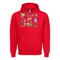 Red biliteral coordintiom Zipper Hoodie - MaliasSmallBusiness