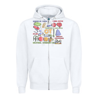 White biliteral coordintiom Zipper Hoodie - MaliasSmallBusiness