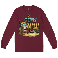 Burgundy country mama Long Sleeve Tee - NancyCooperArtShop