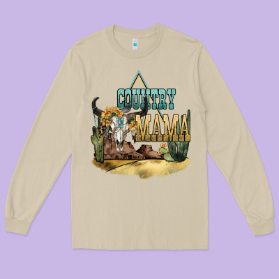 Country Mama Long Sleeve Tee Designed By Nancycooperartshop