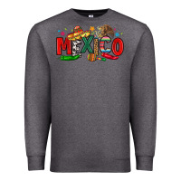Charcoal Heather colorful mexico collage Premium Sweatshirt - LillyAllenDesigns
