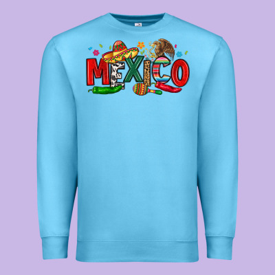 Colorful Mexico Collage Premium Sweatshirt Designed By Lillyallendesigns