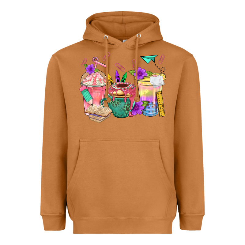 School Girl Coffee Cup Bbs Heavyweight Hoodie by BundleAndBundleShop | Teevron