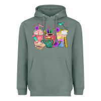 Sage School Girl Coffee Cup Bbs Heavyweight Hoodie - BundleAndBundleShop