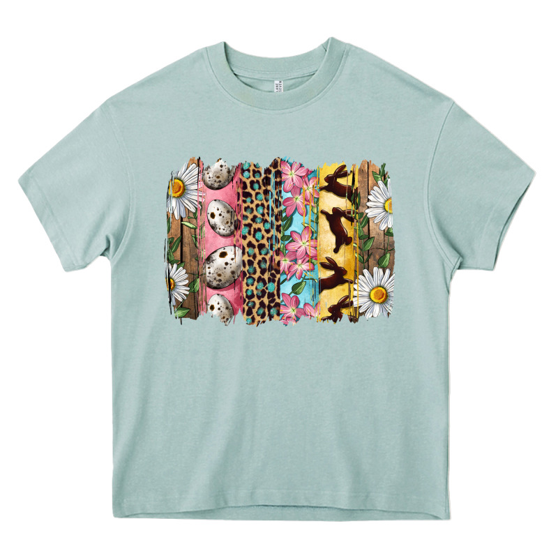 Easter Brushstroke With Quail Eggs Daisy And Bunny Heavy Core Tee by RanaPortraitStore | Teevron