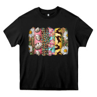 Black Easter Brushstroke With Quail Eggs Daisy And Bunny Heavy Core Tee - RanaPortraitStore