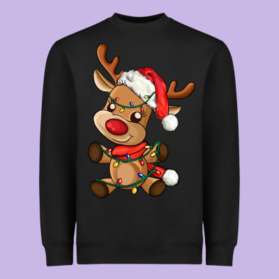 Baby Christmas Reindeer Heavyweight Sweatshirt Designed By Adodesignshop