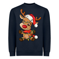 Navy baby christmas reindeer Heavyweight Sweatshirt - AdoDesignShop