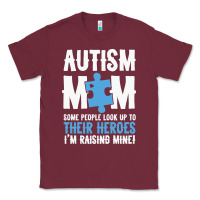 Burgundy lil autism mom Classic Tee - CowhideDigitalArt