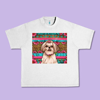 Shih Tzu Floral Tumbler Urban Heavy Tee Designed By Jahusdesignshop