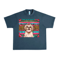 Midnight Navy shih tzu floral tumbler Urban Heavy Tee - JahusDesignShop