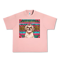 Salmon shih tzu floral tumbler Urban Heavy Tee - JahusDesignShop