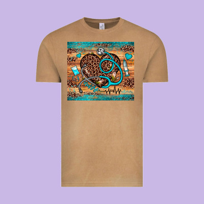 Nurse Leopard Heart Vintage Tee Designed By Jahusdesignshop