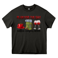 Asphalt Plan for the day coffee camping wine Heavy Core Tee - texasbilliewilder