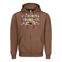 Chestnut library grown up Zipper Hoodie - MaliasSmallBusiness