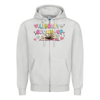 Dove Grey library grown up Zipper Hoodie - MaliasSmallBusiness