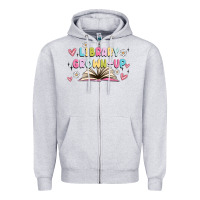 Heather Grey library grown up Zipper Hoodie - MaliasSmallBusiness
