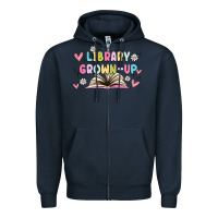 Navy library grown up Zipper Hoodie - MaliasSmallBusiness
