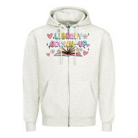 Oatmeal Heather library grown up Zipper Hoodie - MaliasSmallBusiness
