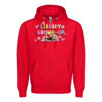 Red library grown up Zipper Hoodie - MaliasSmallBusiness