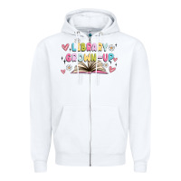 White library grown up Zipper Hoodie - MaliasSmallBusiness