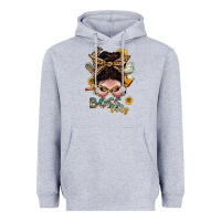 Heather Grey Western Messy Bun Boss Lady With Money Heavyweight Hoodie - BundleAndBundleShop