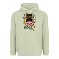 Matcha Western Messy Bun Boss Lady With Money Heavyweight Hoodie - BundleAndBundleShop