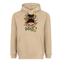 Mushroom Western Messy Bun Boss Lady With Money Heavyweight Hoodie - BundleAndBundleShop
