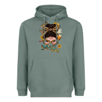 Sage Western Messy Bun Boss Lady With Money Heavyweight Hoodie - BundleAndBundleShop
