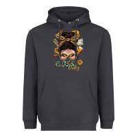 Smoke Western Messy Bun Boss Lady With Money Heavyweight Hoodie - BundleAndBundleShop