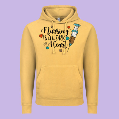 Nursing İs A Work Of Heart Vintage Hoodie Designed By Jahusdesignshop