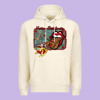 Merry Christmas Lips Santa Premium Hoodie Designed By Bettercallsaul