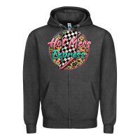 Charcoal Heather hot mess express Zipper Hoodie - MaliasSmallBusiness