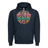 Navy hot mess express Zipper Hoodie - MaliasSmallBusiness