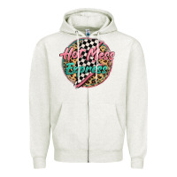 Oatmeal Heather hot mess express Zipper Hoodie - MaliasSmallBusiness