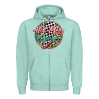 Seafoam hot mess express Zipper Hoodie - MaliasSmallBusiness