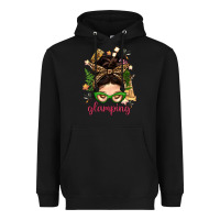 Black Glamping Messy Bun With Glamping Camp Tent Bbs Heavyweight Hoodie - BundleAndBundleShop