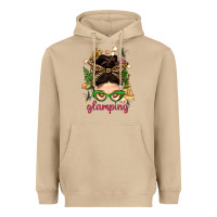 Mushroom Glamping Messy Bun With Glamping Camp Tent Bbs Heavyweight Hoodie - BundleAndBundleShop