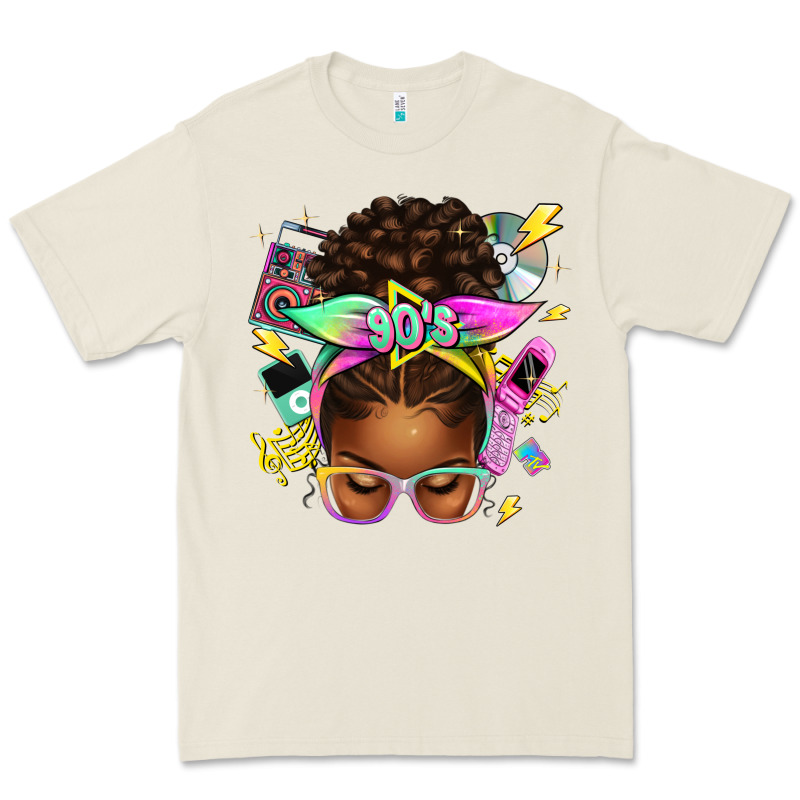 90s Afro Messy Bun Premium Tee by texasbilliewilder | Teevron
