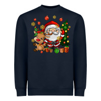 Navy santa and reindeer Heavyweight Sweatshirt - AdoDesignShop