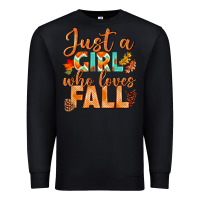 Black just a girl who loves fall Premium Sweatshirt - BundleAndBundleShop